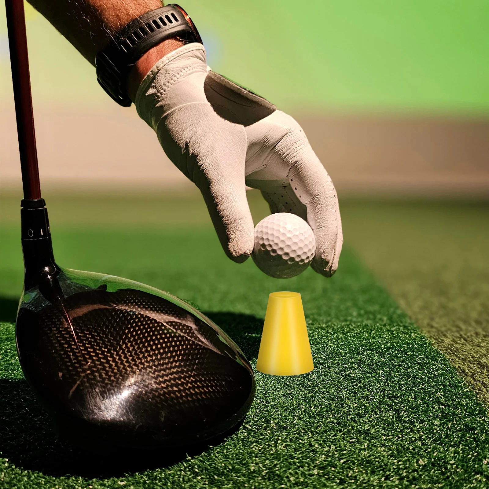 

4pcs Golf Tees Jumbo Rubber Winter Tee Set 14Mm 18Mm 24Mm 38Mm Height Yellow Red 30Cm Rope For Hard Ground Frosty