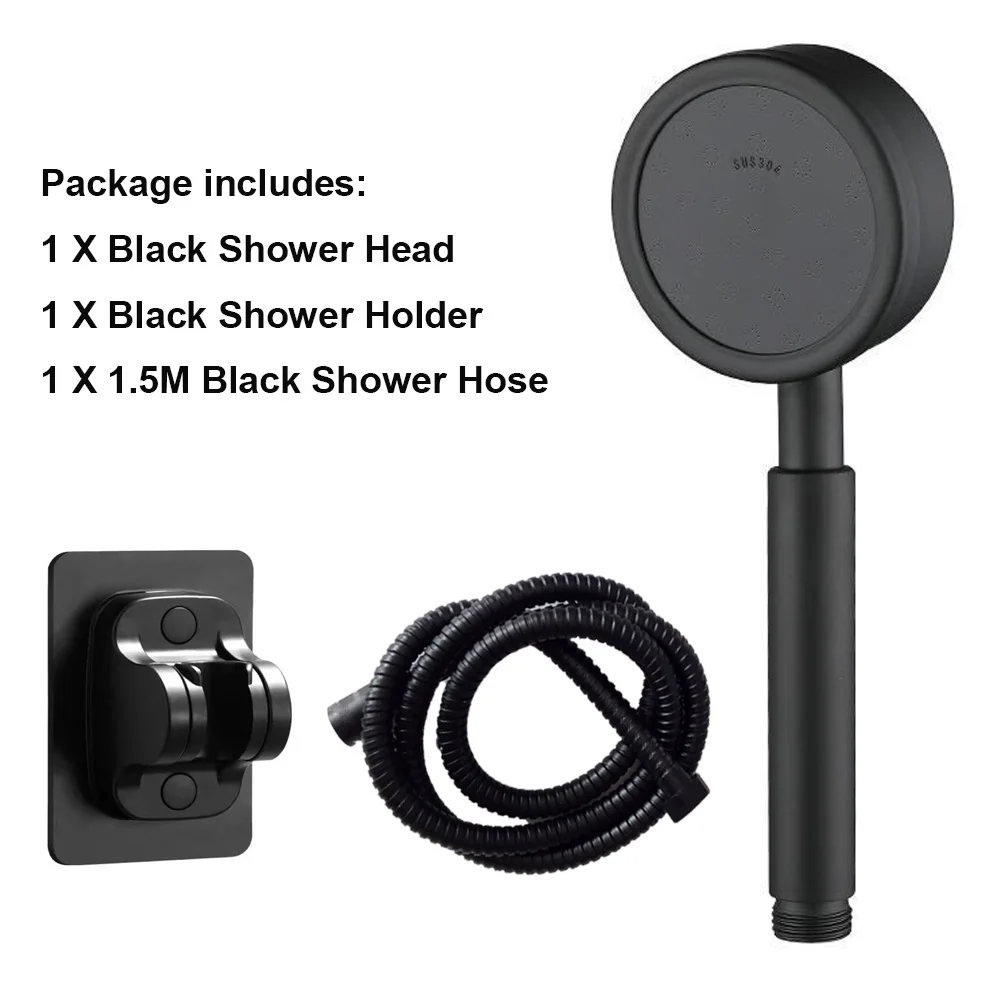 

Stainless Steel High Pressure Shower Head Fall resistant Durable Rainfall Showerhead Water Saving Bathroom Handheld Shower Set