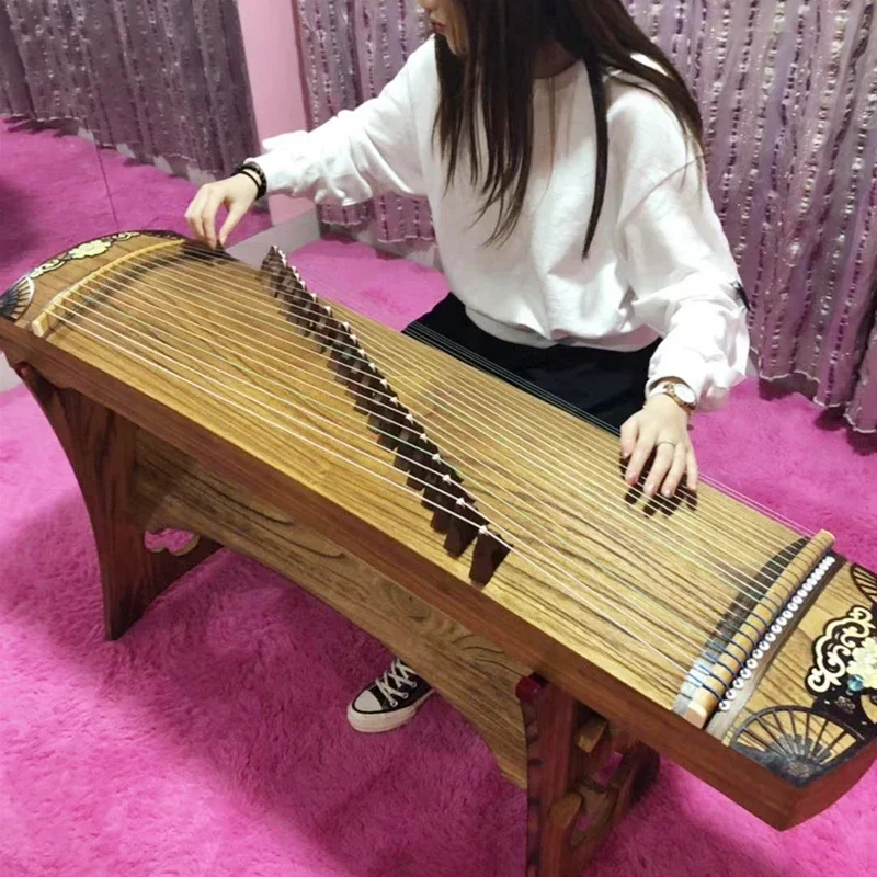 

Mini Guzheng Portable Half-Zheng 21 Strings Zither Adult Children Playing Examination Finger Training Musical Instrument