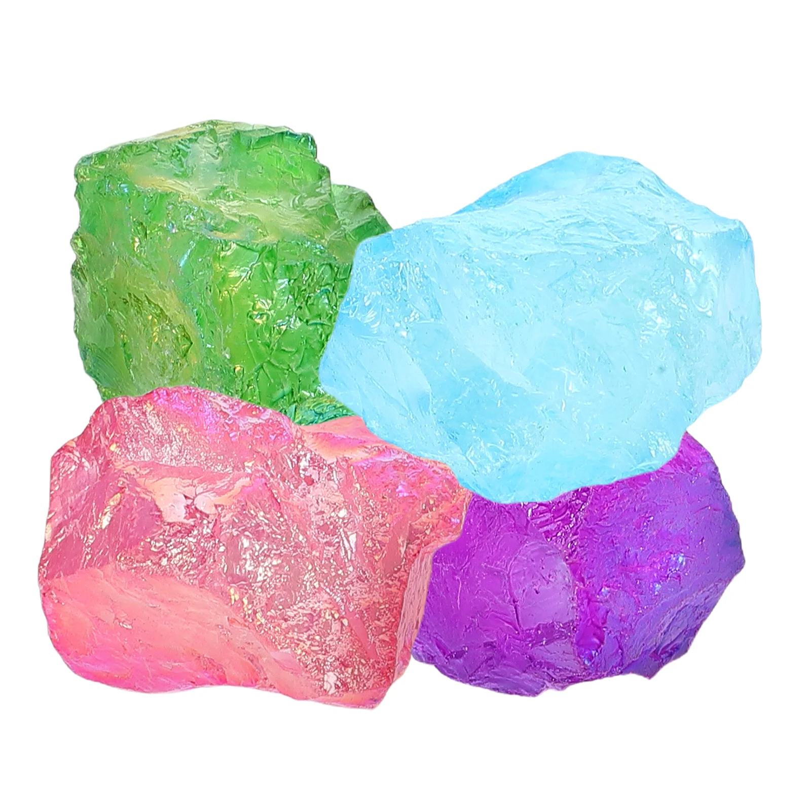 

4pcs Crystal Rough Natural Electroplated Color Aroma Diffuser Fish Tank Decorations Healing Stones Chakra Gems