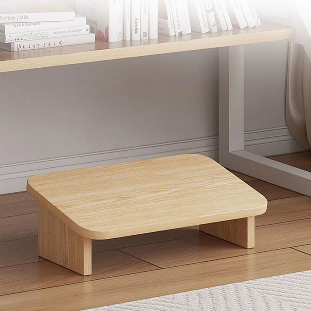 

Portable Desk Footstool Simple Care Multipurpose Stepping Stool Office Bed Useful Home Feet Rest Non Slip Adjustable Height Wood
