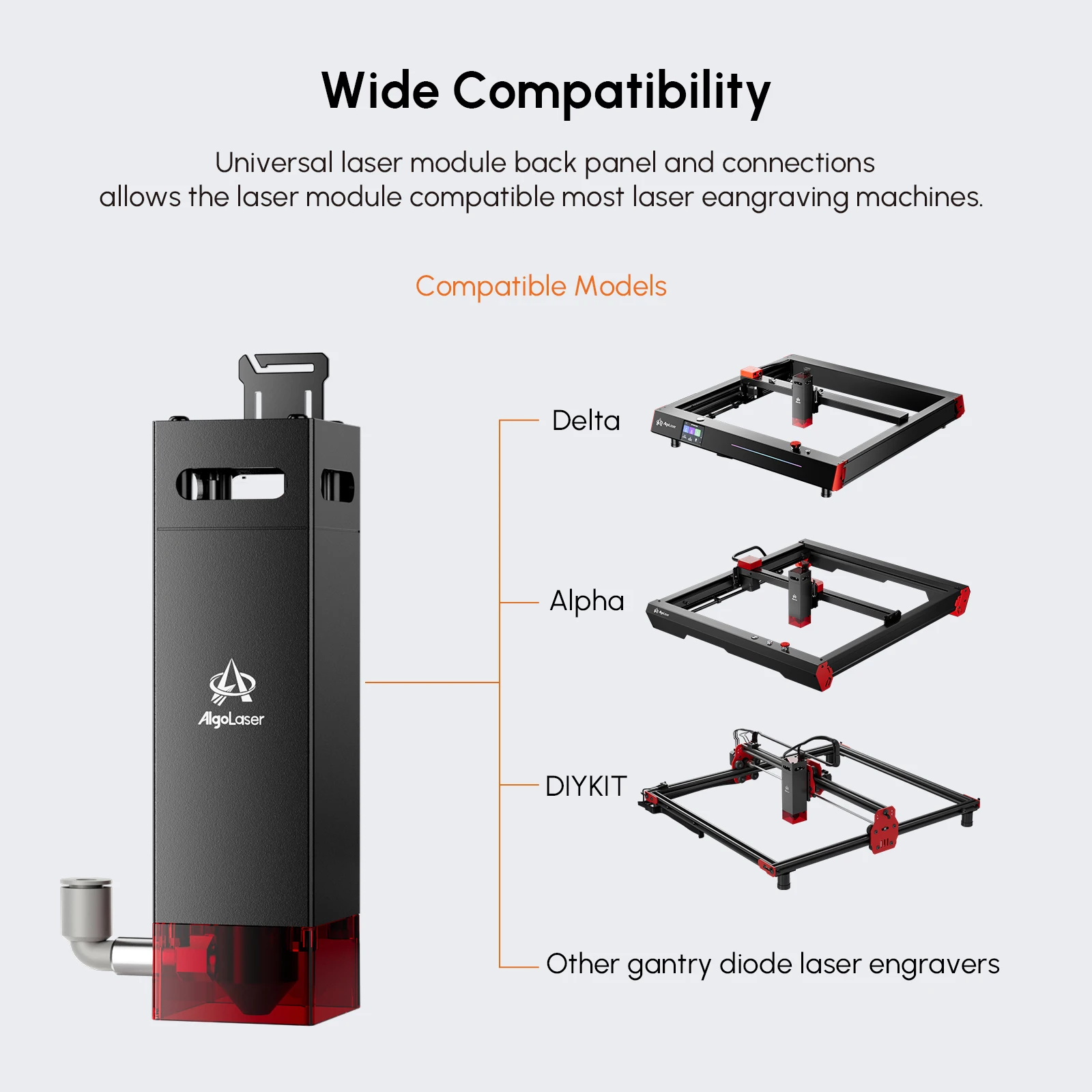 ORTUR 10W Laser Module AlgoLaser 10W Laser Head Laser Engraver Assist Nozzle Dual-Compression Diod Ultra-Thin Compressed Spot