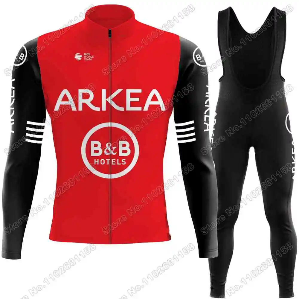 2025 ARKEA B&B HOTELS Cycling Jersey Set Autumn Winter Cycling Clothing Long Sleeve Men Road Bike Jacket Suit Bicycle Bib Tights