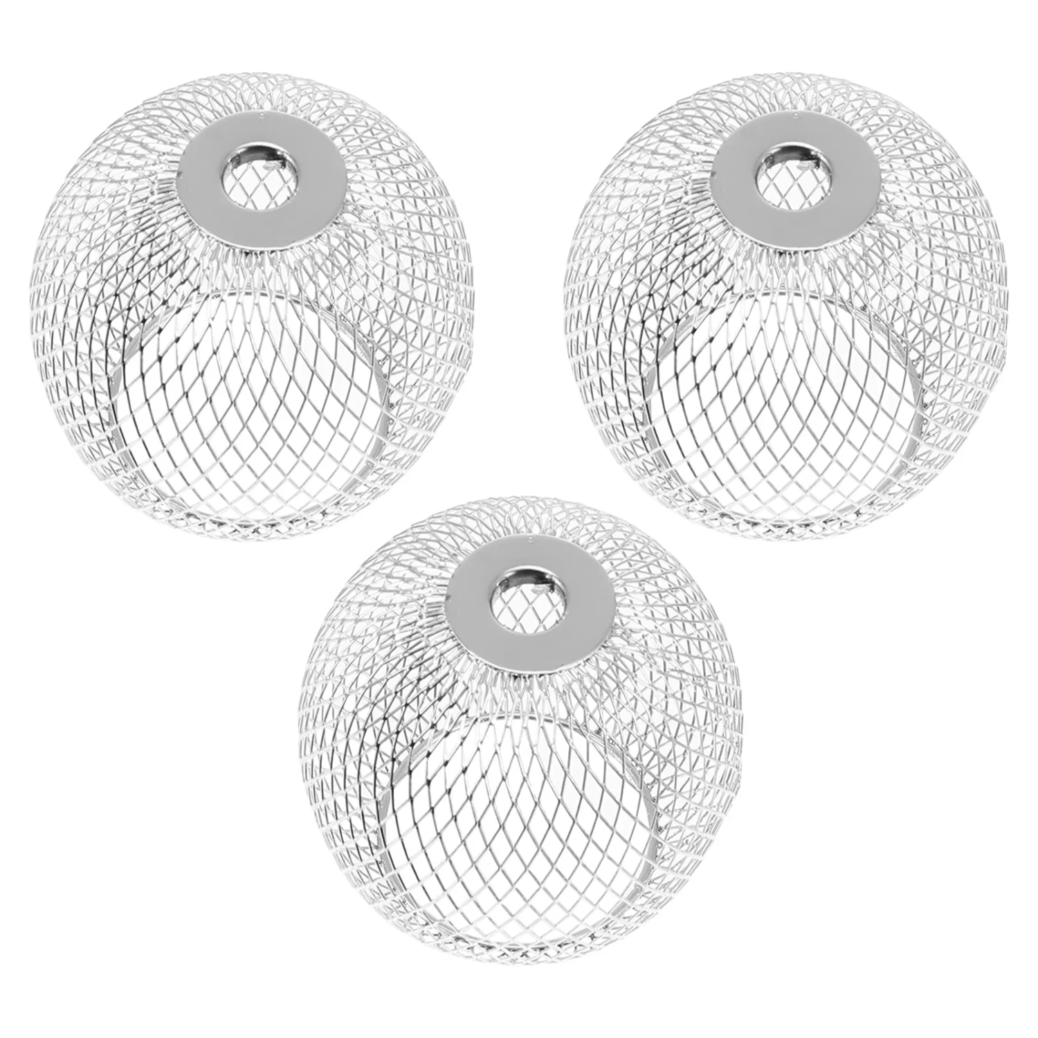 3pcs Spherical Hollow- out Lampshade Chandelier Ceiling Fixture Lamp Shade Covers Pendant Lights Cage Holder Decorative