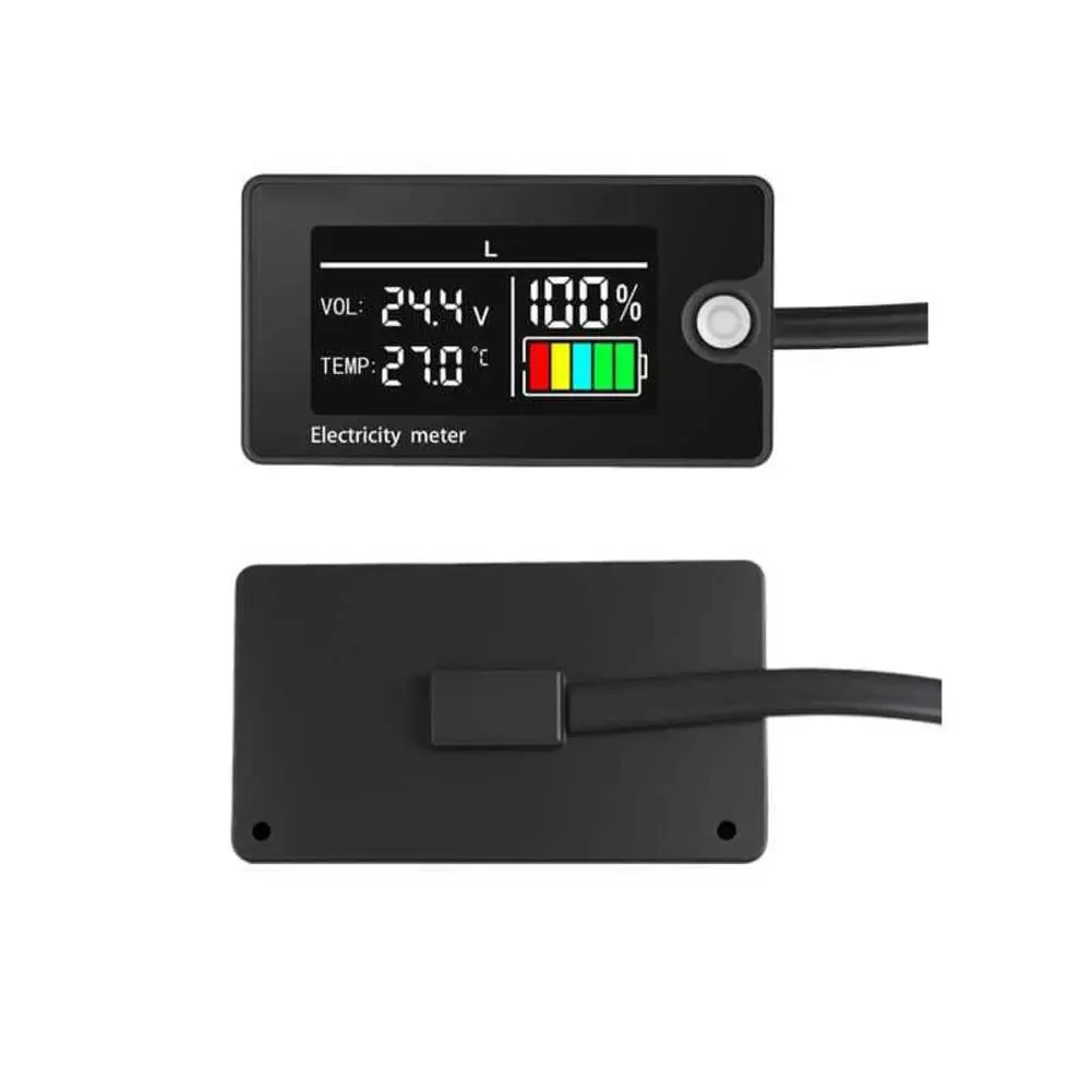 1x Battery Monitor LCD Dual-line 8-100V Battery Power Display Digital Voltmeter For Lead-acid Lithium Batteries Waterproof