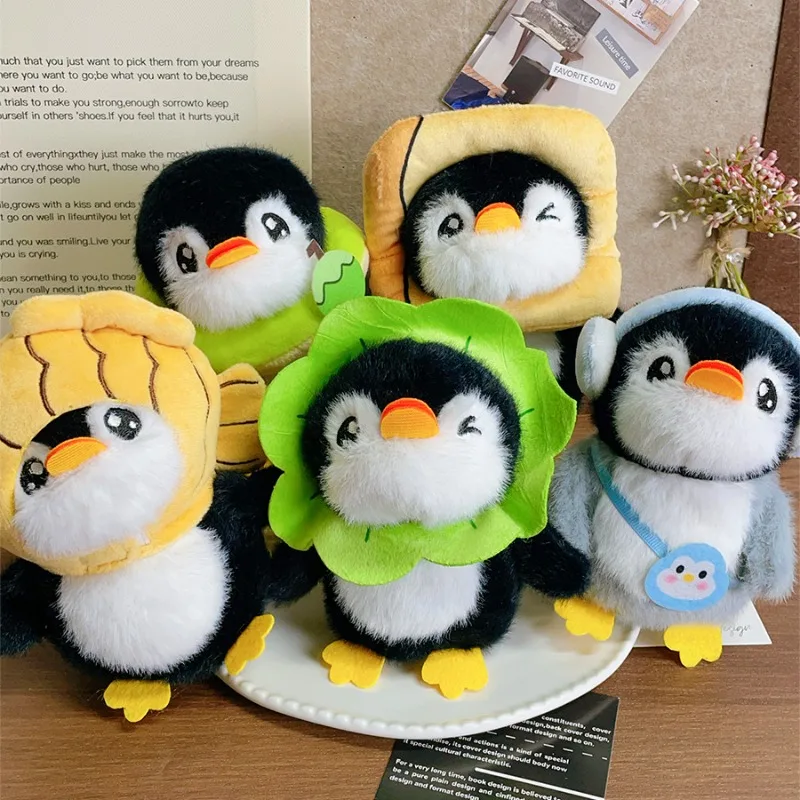 Fun Dory Fish Cake Pinguïn Pop Sleutelhanger Tas Hangende Decoratie Dierenkleding Veranderende Pinguïn Knuffel Pluche Pop Kid Gift