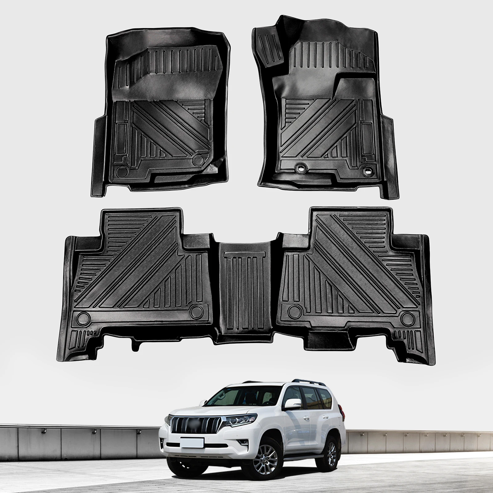 

Car Floor Mats for Toyota Land Cruiser Prado 2010~2022 J150 Pad TPE Trunk Backrest