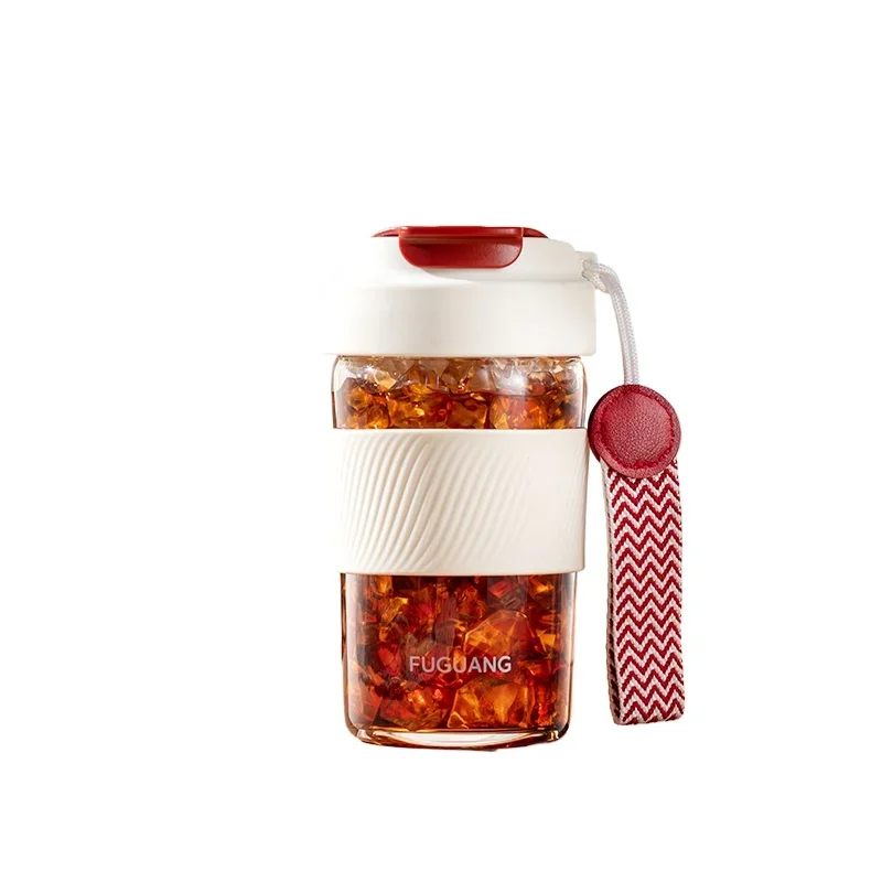

*High Borosilicate Glass Women's High-value Portable Straw Cup Large-capacity Coffee Cup