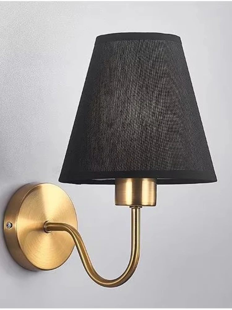 American bedroom headboard fabric wall lamp Nordic modern creative country bed and breakfast hotel room corridor Led wall lamp