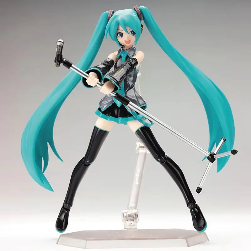 In Stock 14cm Figma Hatsune Miku Anime Action Figures Movable The Props Desktop Decoration Collection Pvc Model Toy Kids Gift