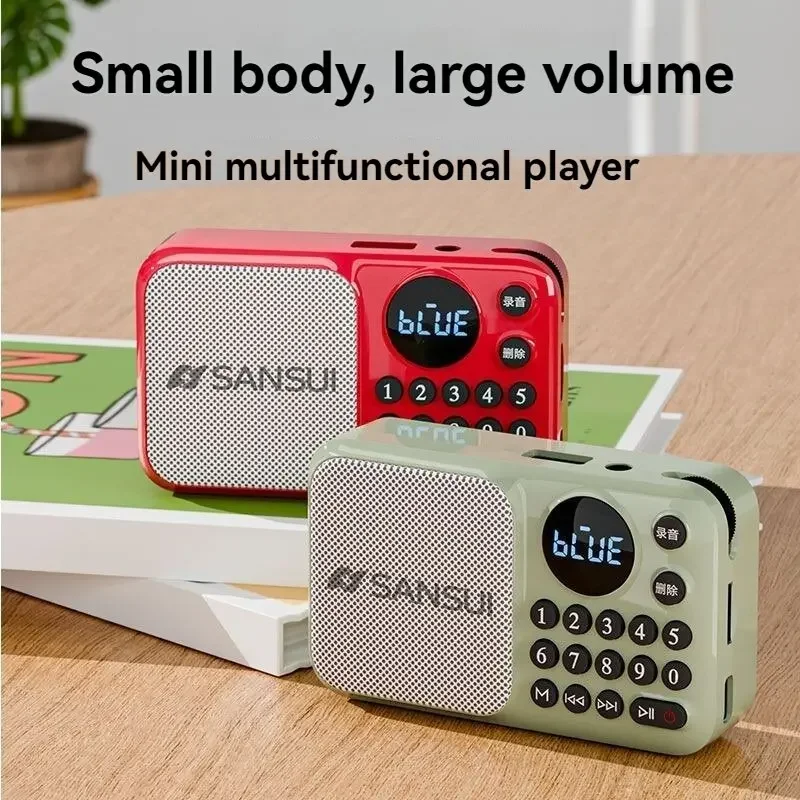 SANSUI U1 Outdoor Portable Multifunctional Walkman FM Radio Bluetooth Speaker MP3 Music Player Supports Recording Headphones