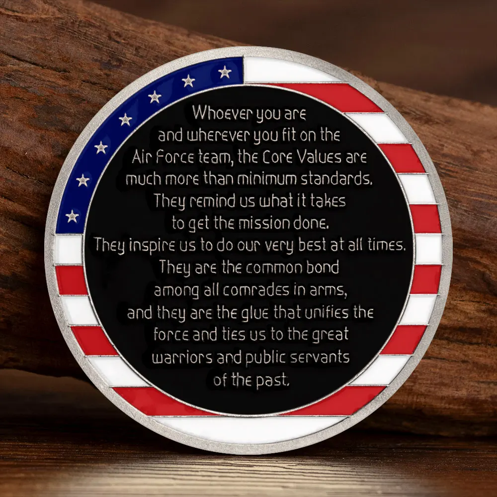 US Air Force Core Values Military Collectible Coins Ancient Silver Military Challenge Coin Home Decoration