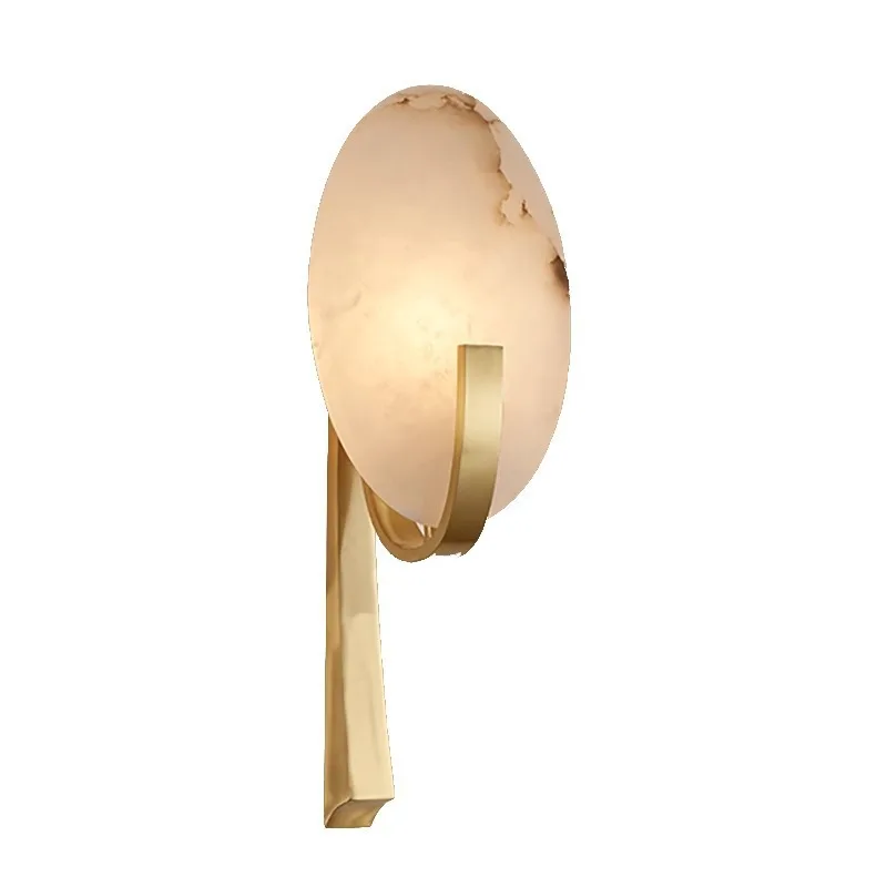 

Full copper living room background wall wall lamp postmodern design aisle bedroom bedside Spanish marble decorative lamp