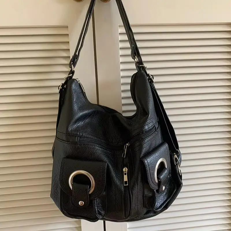 Bolso de mano con bolsillo y cremallera, mochila de gran capacidad, versátil, con personalidad simple, versión coreana