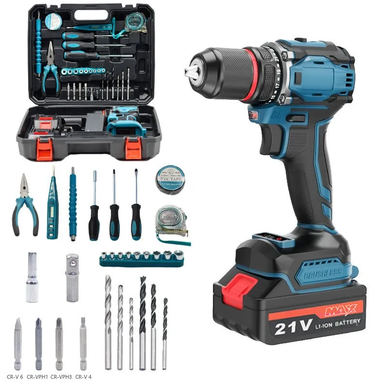 2026 Mini Electric Cordless Screwdriver 24V Brushless Motor Keyless 30mm Max Variable Speed Battery Power Tool Sets OEM