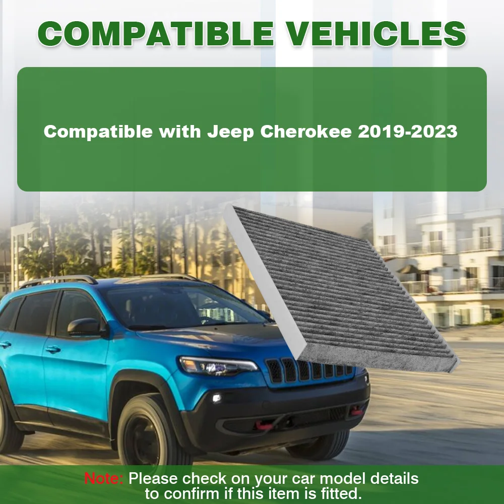 

Car Pollen Active Cabin Carbon Air Filter Carbon CF12307 68410725AA 68410725AB For Jeep Cherokee 2019 2020 2021 2022 2023