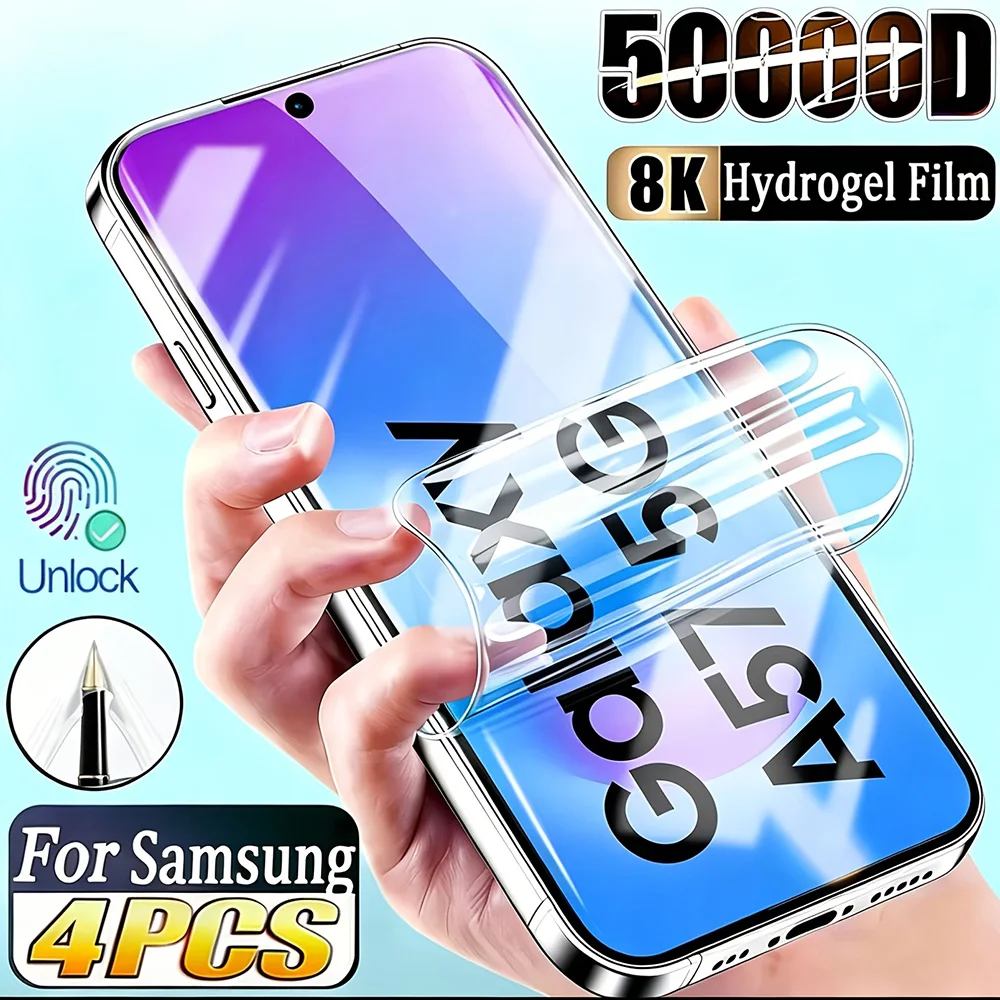 2-4PCS Hydrogel Film For Samsung A57 A56 5G A55 A54 A37 A36 A35 A34 A17 A16 A15 A14 A07 A06 A05 A27 A26 A25 A24 Screen Protector