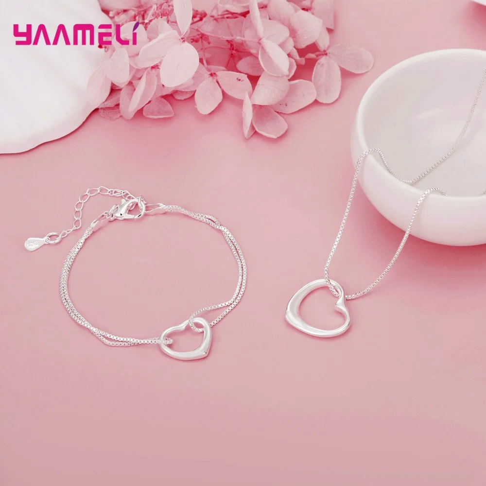 3 Models Real Pure 925 Sterling Silver Jewelry Set for Women High Quality Chains Bracelet Necklace New Fashion Accessories