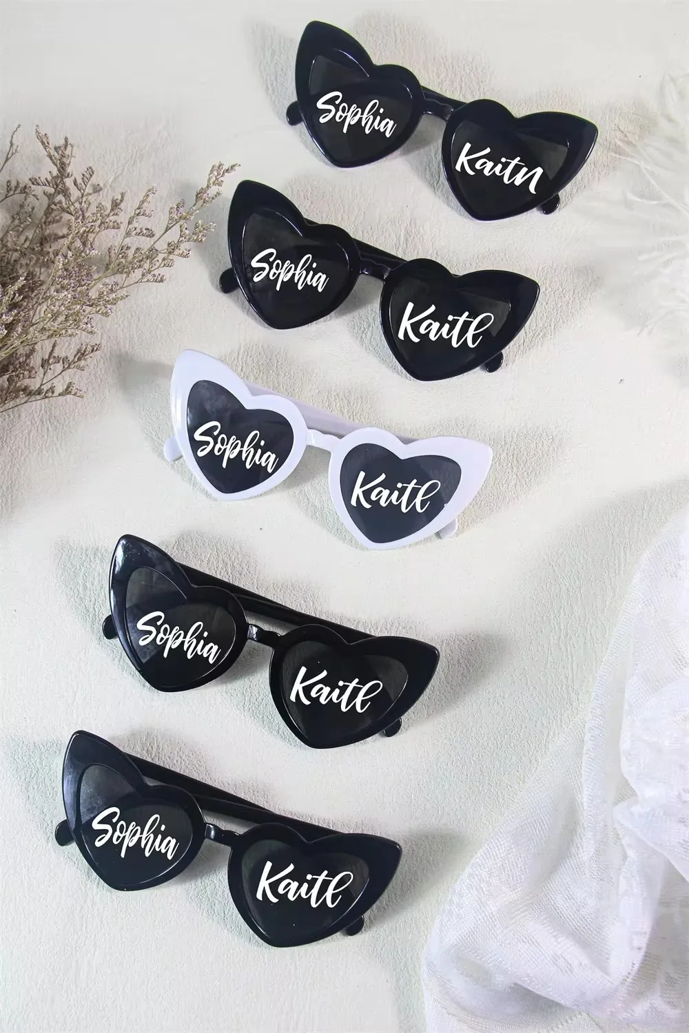 Custom heart shape Sunglasses,Funky glasses,Bridal Party Favors, Bachelorette Party,Bridesmaid gift