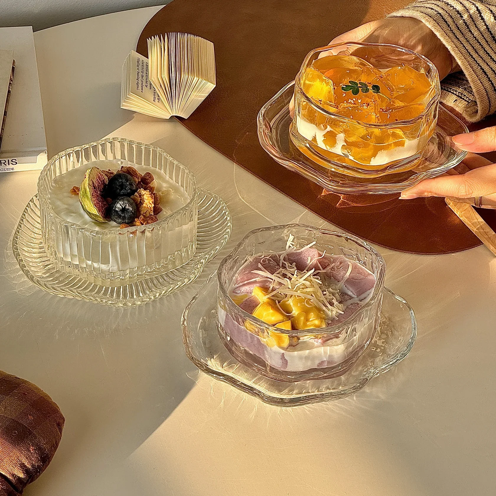 Premium Glass Dessert Bowl for Home Use Fruit Yogurt Sugar Water Silver Ear Soup Bowl Personal Dedicated Tableware Ins Style