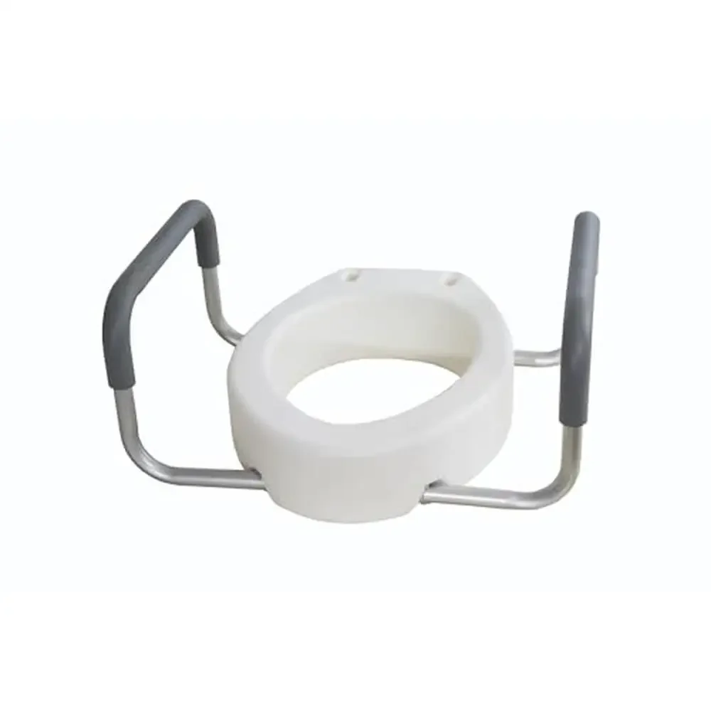 Toilet Seat Riser Elderly Support with Padded Arms Easy Installation Fits Elongated Bowls Wipeable & Durable  Alternatives