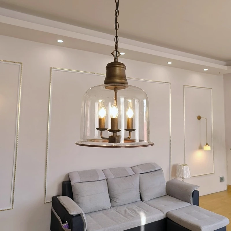 Restaurant Chandelier American Retro Entrance Corridor Aisle Pendant Light Bedroom Bar Designer Art Creative Glass Hanging Lamps