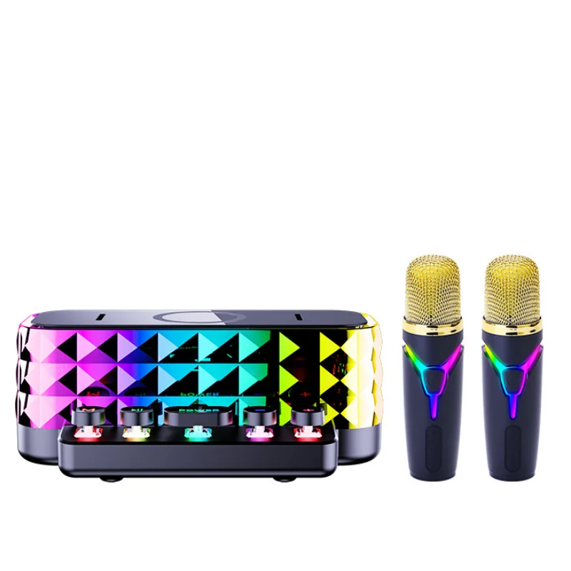 

New Outdoor Portable Entertainment Karaoke All-in-one Machine Home Desktop mecha Soundbox E-sports Bluetooth Speakers With Mic