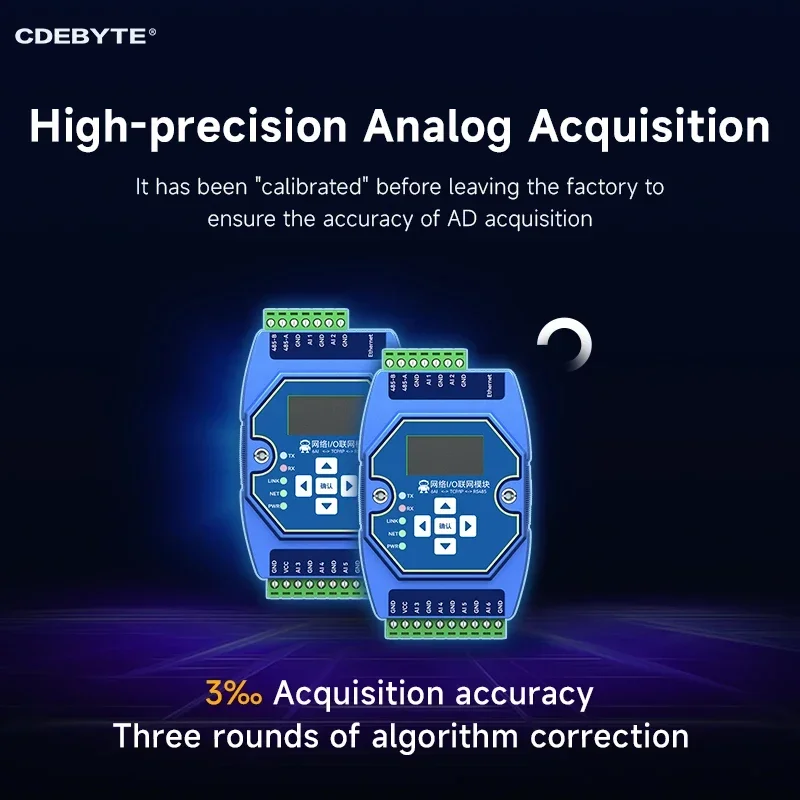 RS485 RJ45 Etherent Analog and Digital Acquisition Control 6AI CDEBYTE ME31-XAXX0600 ModBus TCP RTU I/O Networking Module