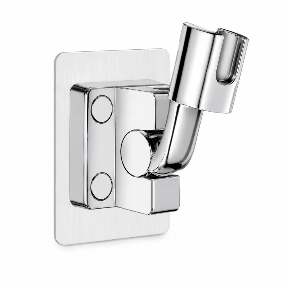 Bohrfreier Duschkopfhalter aus ABS, Verstellbare Wandhalterung, Selbstklebende Halterung für Badezimmer-Handbrause