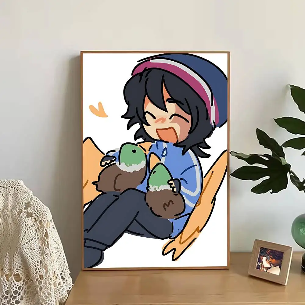Cute Q-Quackity F-Fanart Retro Fashion Pictorial Poster Sticky Poster Paper Sticker DIY Room Bar Cafe Wall Decor Gift