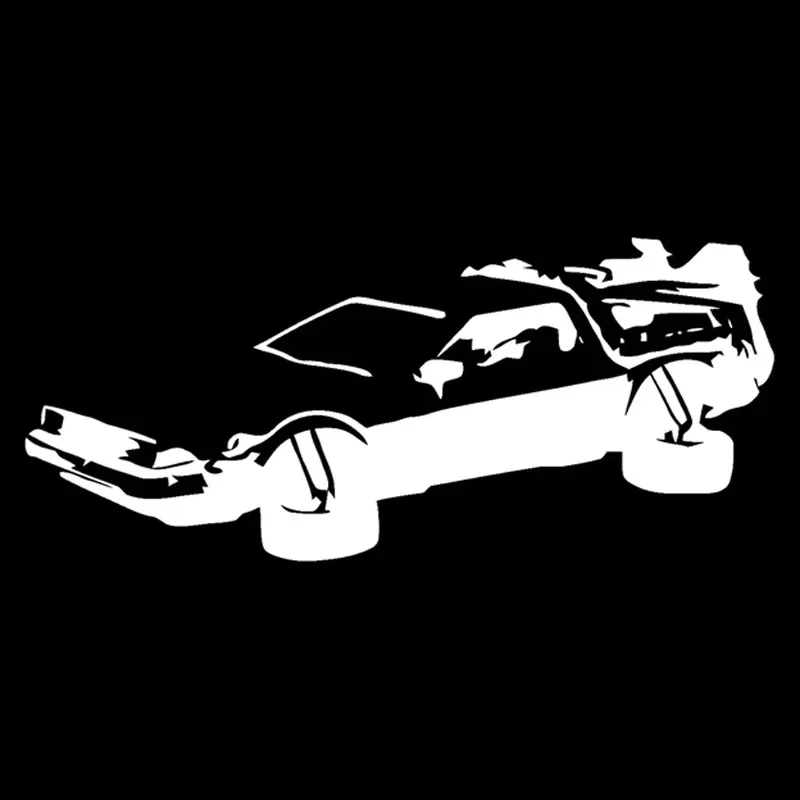 Camr Sticker Delorean Back To The Future 2016 Marty Mcfly DocPVC Creative Waterproof Sunscreen Black/White,18cm*8cm