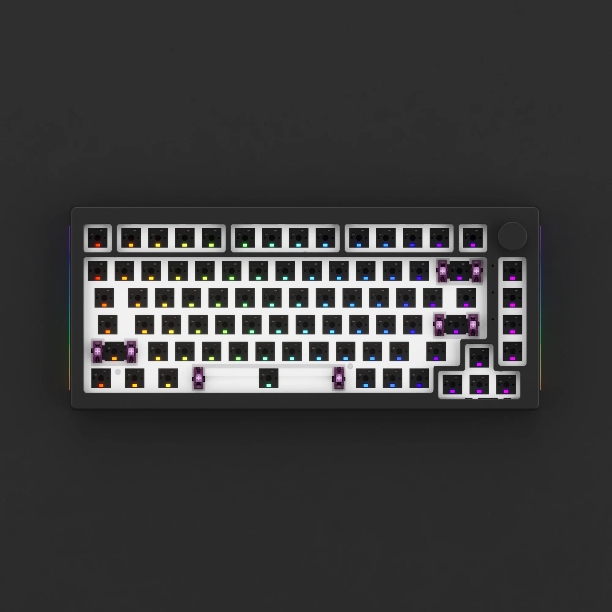 Akko 5075B VIA Kit 75% RGB 3/5 Pins Hot Swap Wired/2.4G/BT 5.0 Wireless Custom Mechanical Gaming Keyboard Kit with Knob Gasket