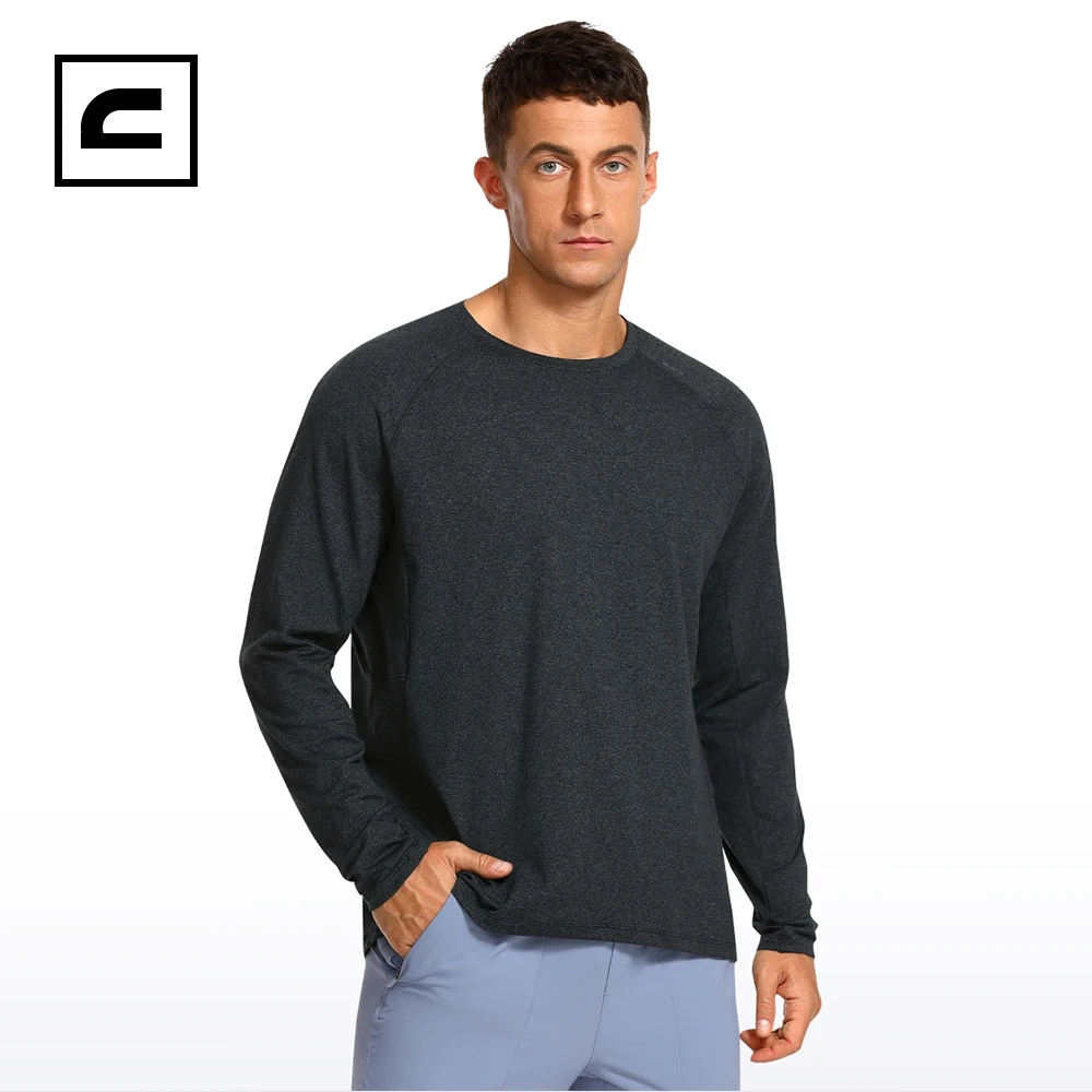 CRZ YOGA Jesień Zima Męskie koszulki z długim rękawem Pullover Casual Lounge Shirts Running Gym Crew Neck T-Shirt Tops