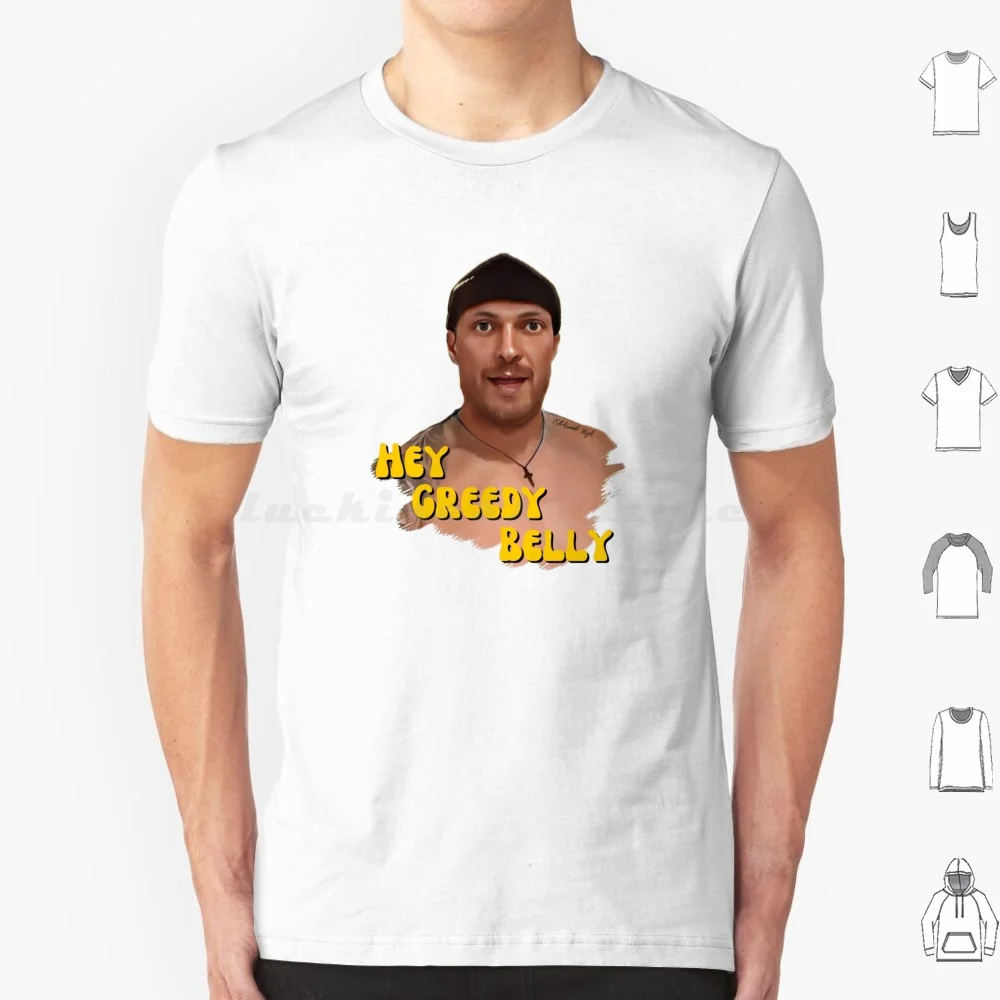 Hey Greedy Belly T Shirt Big Size 100% Cotton Hey Greedy Belly Greedy Belly Hey Yellow Text Yellow Text Funny Gag Oleksandr