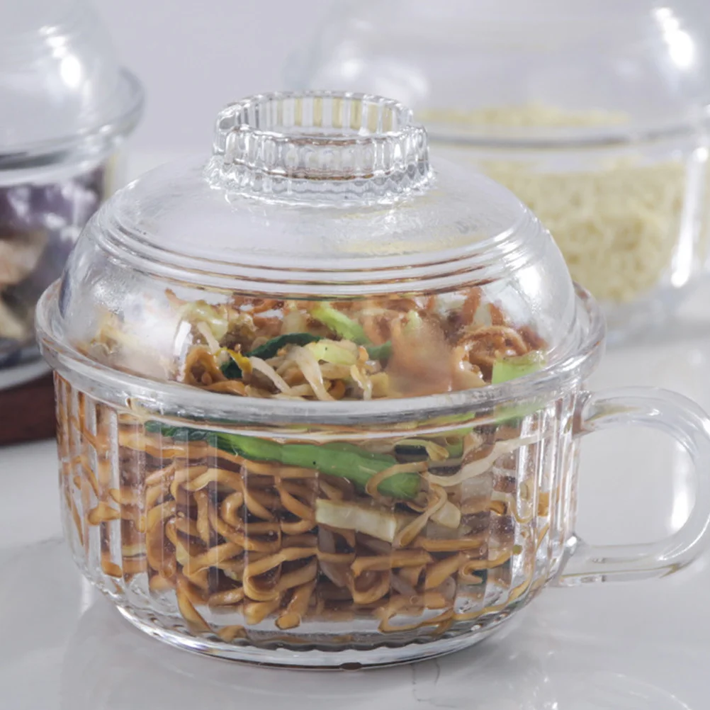 كوب حبوب من الزجاج المقسى وعاء حلوى مع غطاء واضح وعاء زجاجي للإفطار عرض قهوة الحليب أدوات المائدة المنزلية كوب حبوب