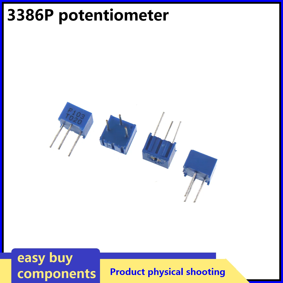 10pcs 3362P Single Turn Precision Adjustable Potentiometer 1K2K5K10K20K50K100K200K500K1M 101 103