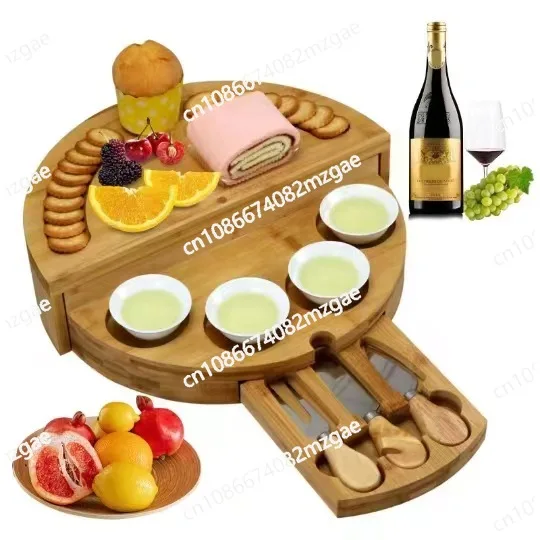 

Wooden Cheese Board Cheese Cutting Board Set, Rotating Open and Close