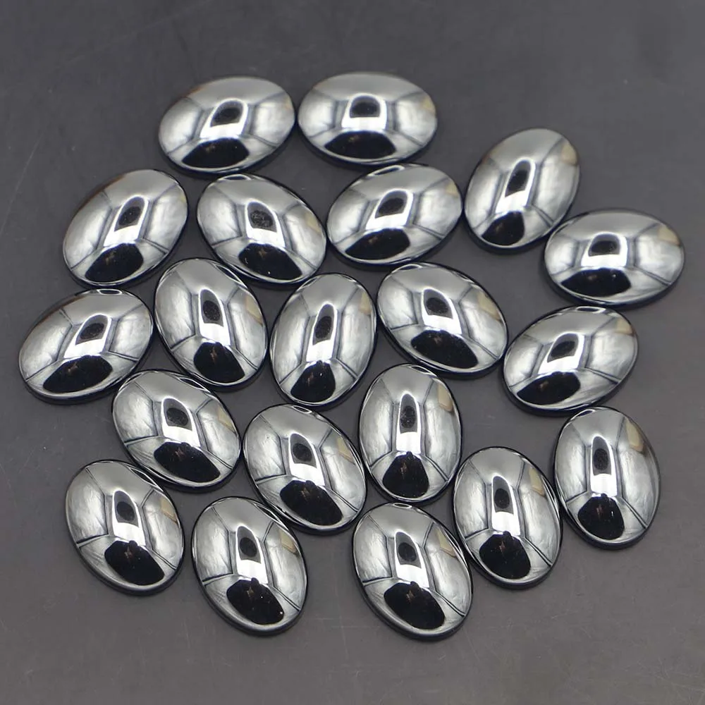 

New 18x13mm Gallstone Hematite Oval Shape Cabochon Setting Bead for Jewelry Clothes Accessories Wholesale 50pcs Free Shipping