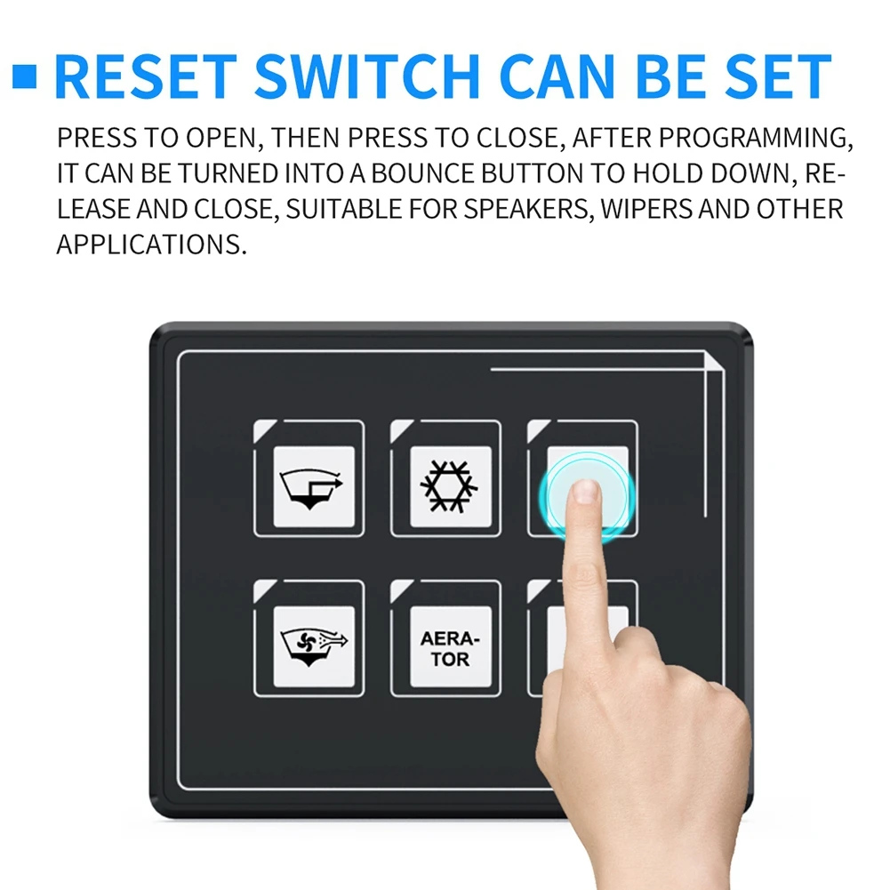 12-24V Car Universal 6P LED Touch Membrane Control Panel Switch Electronic Accessory