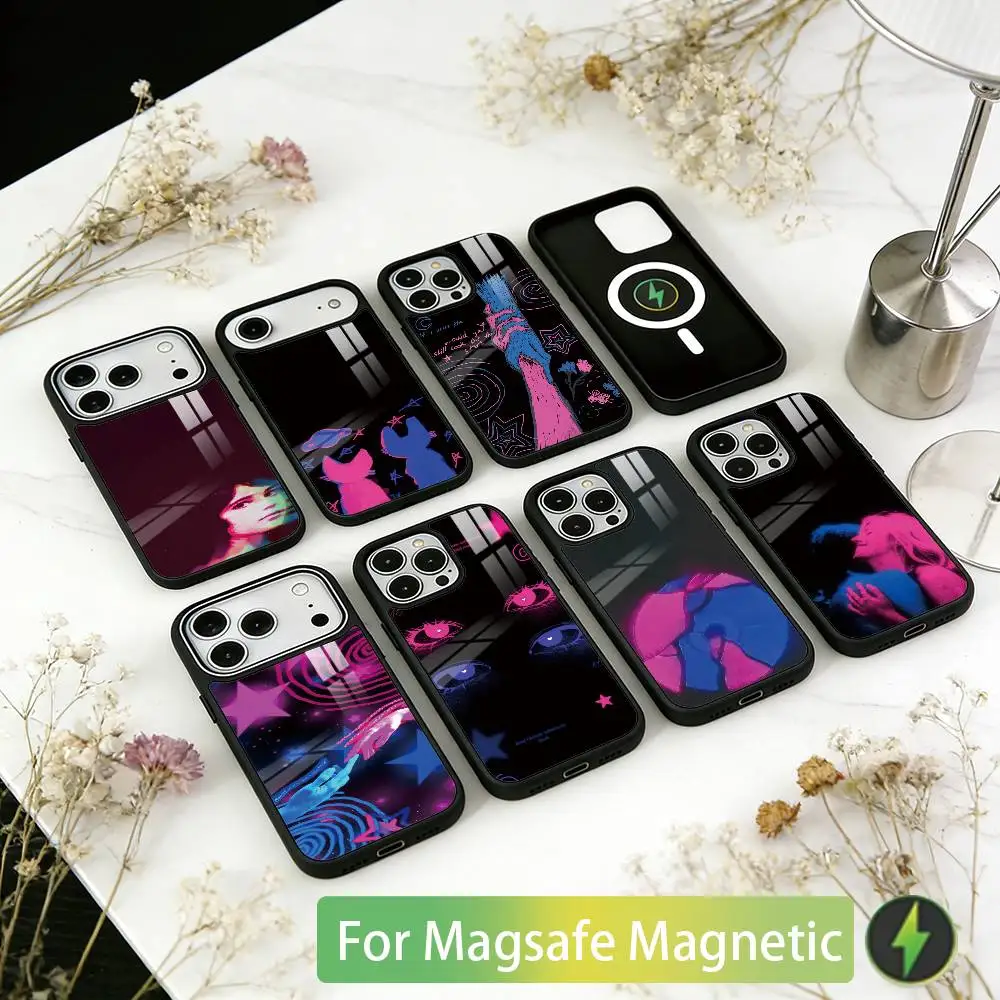 

Singer TV Girl Music Albums Phone Case For iPhone17,16,15,14,13,12,11 Plus,Pro Magnetic with Magsafe Wireless Charging