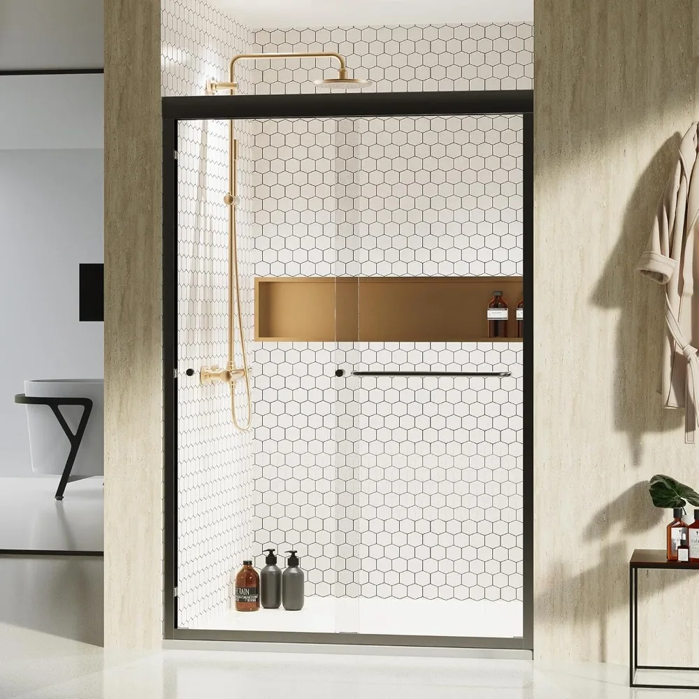 

Shower Door, 44-48 "W, Sliding Showers Doors, Adjustable Semi-Frameless Bypass, SGCC Tempered Glass Doors, Bathroom Shower Door