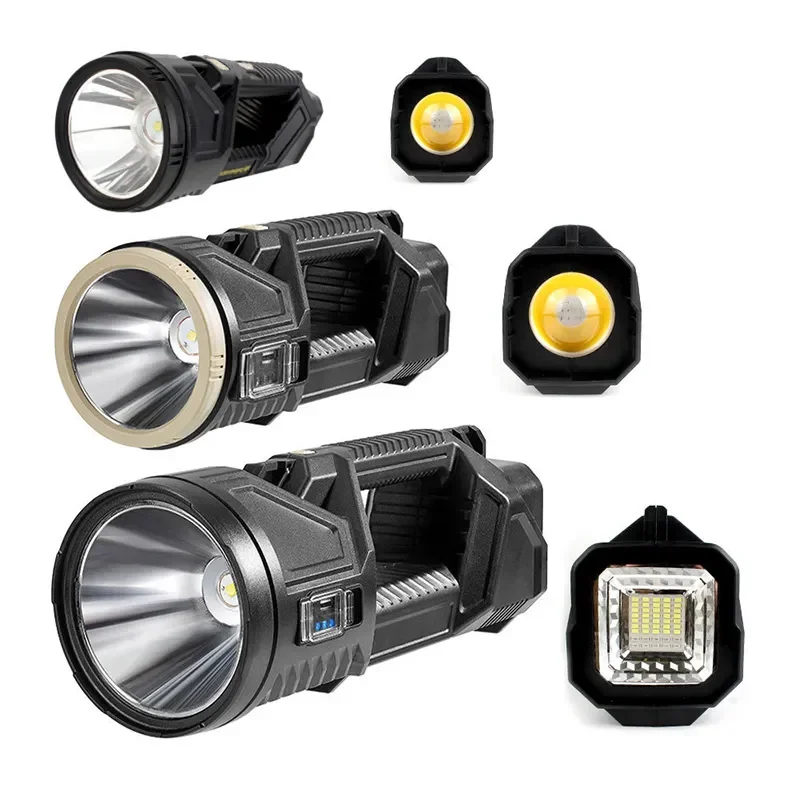 Linterna de mano recargable por USB, luz LED de Trabajo de Alto Lumen XHP70, reflector impermeable, linterna de Camping