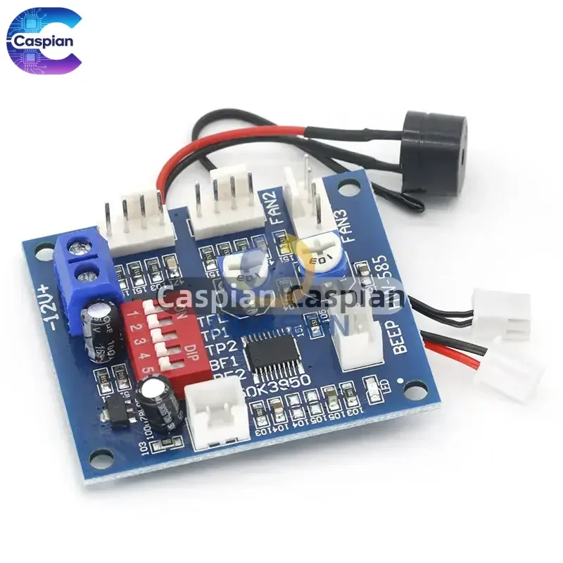 DC 12V 5A PWM PC CPU Fan Temperature Control Speed Controller Module Buzzer High-Temp Alarm NTC B 3950 Thermistor 50K