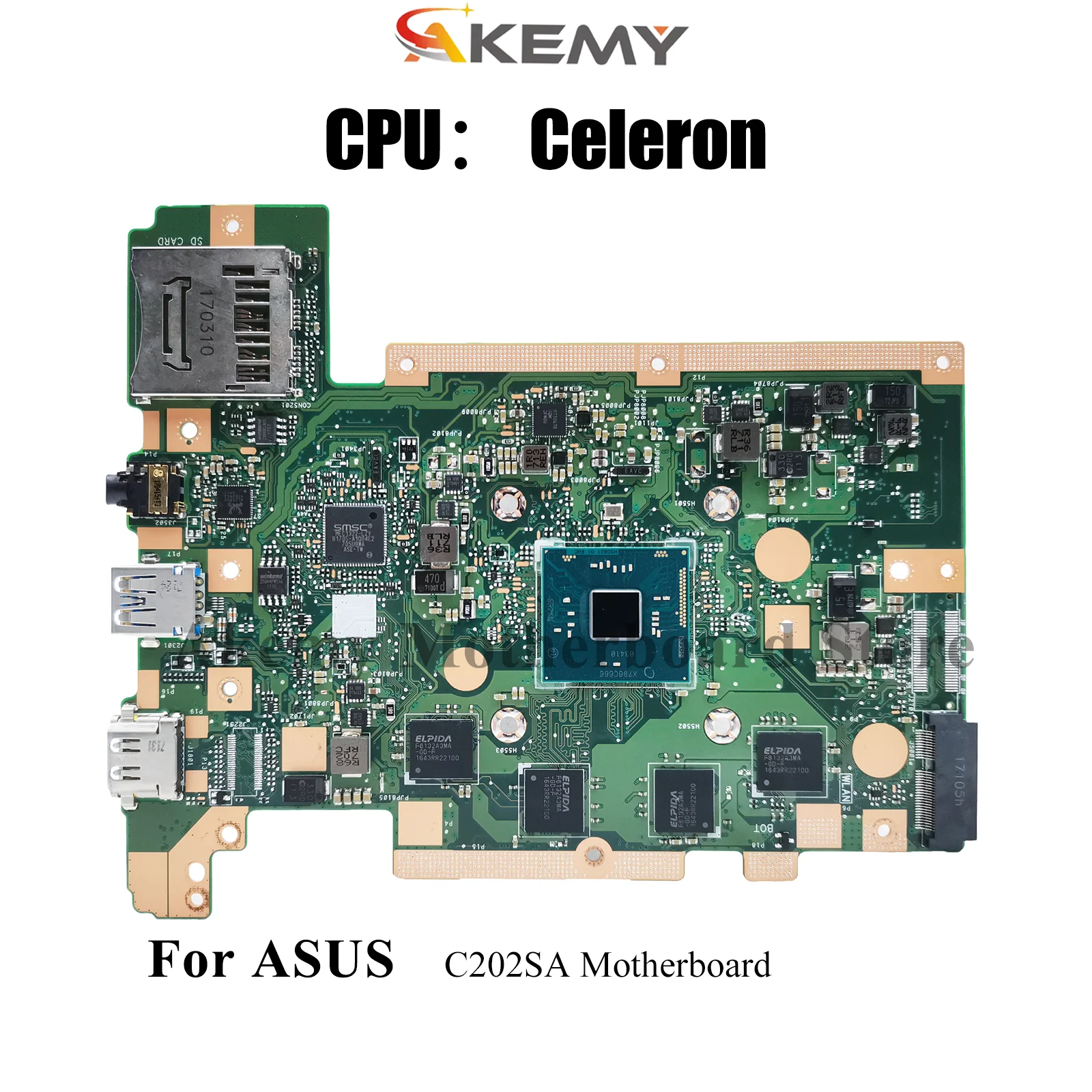 

C202SA Laptop Motherboard For ASUS Chromebook C202SA C202S Notebook Mainboard With Celeron CPU 100% tests OK fast shipping stk
