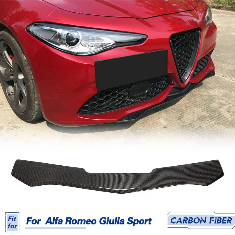 Car Front Bumper Lip Spoiler Carbon Fiber for Alfa Romeo Giulia Sport Sedan 4-Door 2017-2020 Racing Front Lip Chin Apron BodyKit