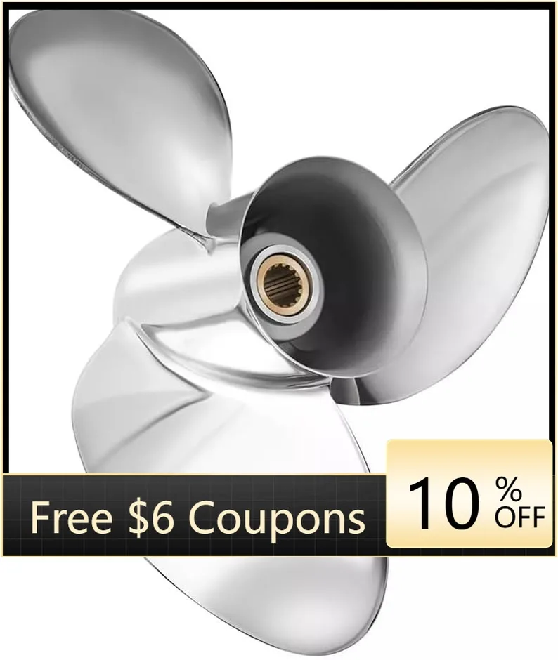 

ffb16 X 20 Pitch Stainless Steel Outboard Boat Propeller for Engines DF200/225/250/300 15 Tooth Spine &thru Hub Exhaust