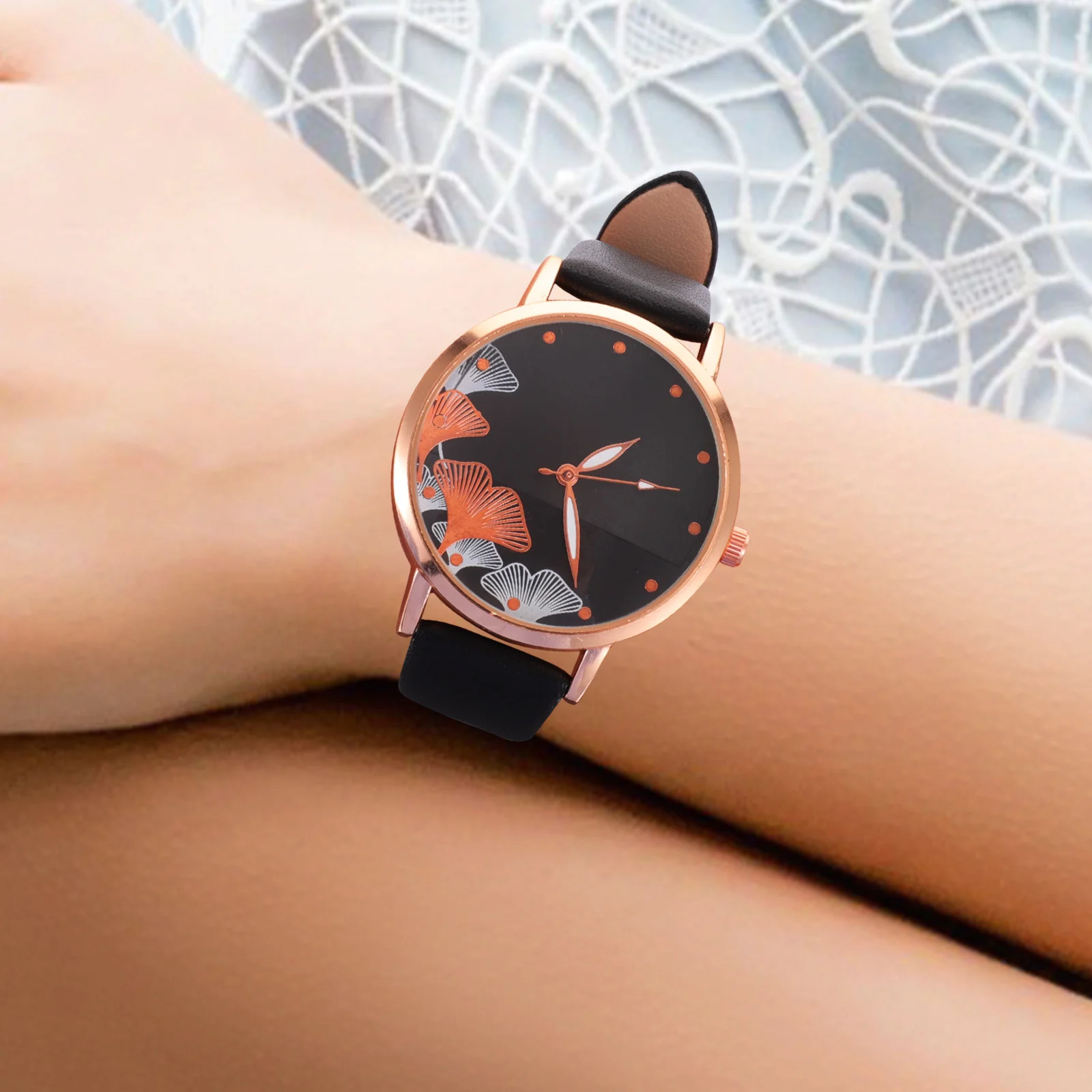 

Романтические женские часы с ремешком из искусственной кожи, повседневные прочные стильные женские часы, элегантный дизайн, нежные наручные часы, женские часы