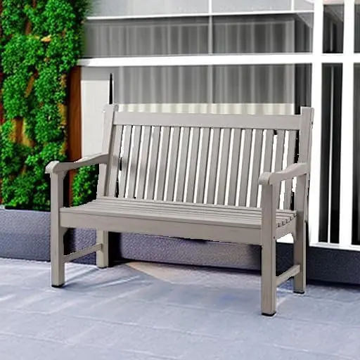 Garden Bench, 2-Person Poly Lumber Patio Bench, All-Weather Outdoor Bench that Never Rot and Fade, Memorial Bench, Suit