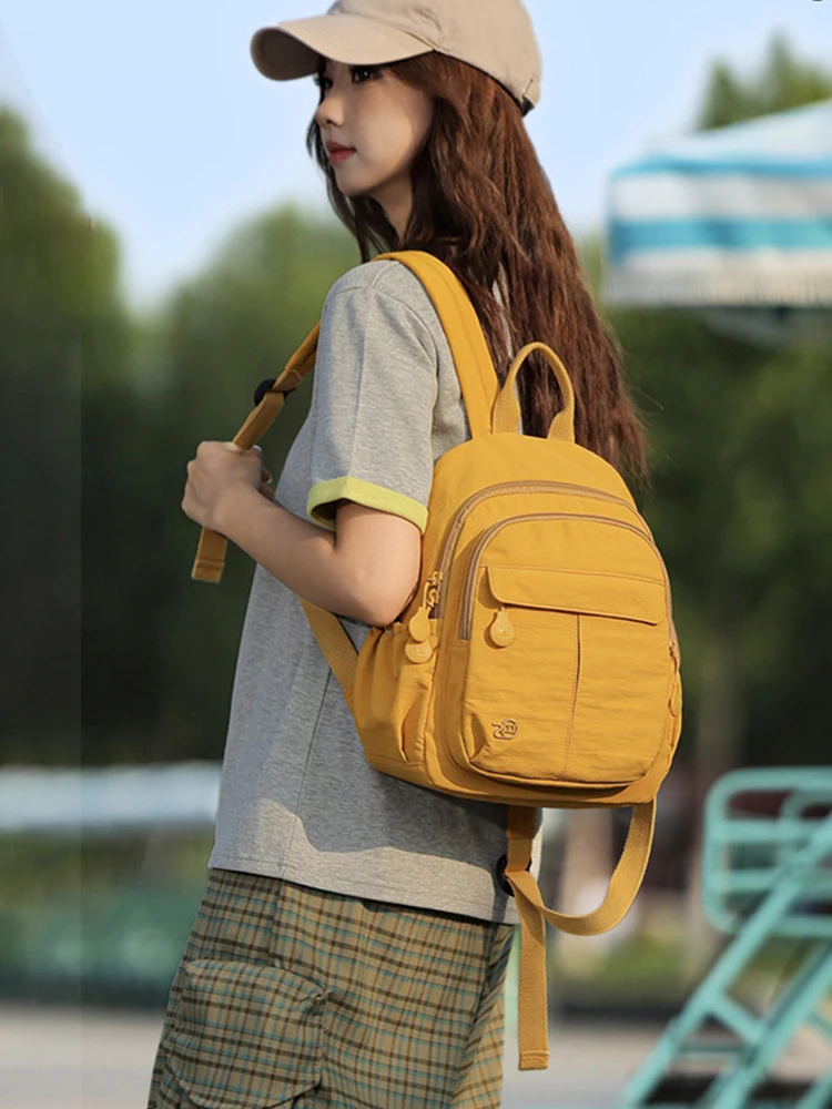 

Ultra-Lightweight Small Casual Women's Bapa 2025 New Sle Outdoor Travel Waterproof Schoolbag Soft Fabric Zipper Closure