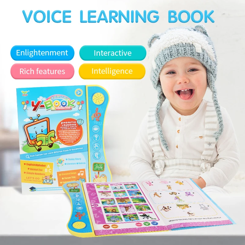 Máquina de aprendizaje lógico en inglés, juguetes para niños, educación temprana, rompecabezas de iluminación, lectura de puntos, libros de aprendizaje